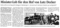 Minister-Lob für den Hof von Lutz Decker