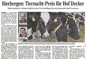 Tierzucht-Preis für Hof Decker